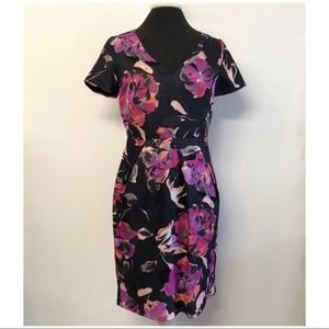 NEW Banana Republic Watercolor Floral Linen Sheath Dress Career